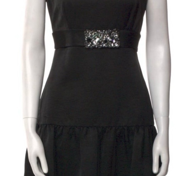 Valentino Elegant Black Midi Dress with Sparkling Detail